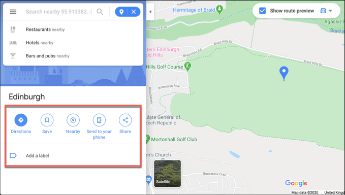 label a location on google maps for mac